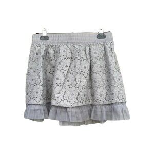 Cherokee Girls Lace Lined Gray Party Skirt Girl XL